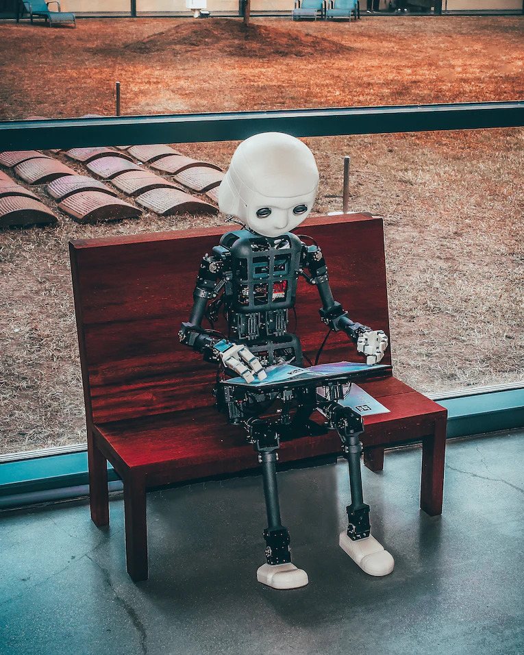 Robot on bench